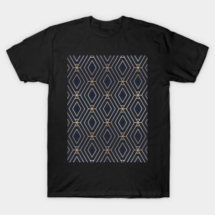 Navy & Gold Diamond Geometric T-Shirt